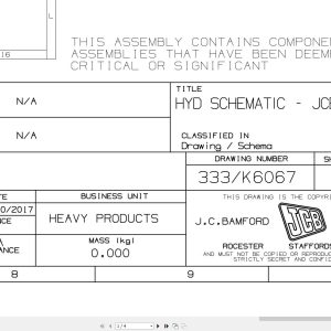 JCB Tracked Excavator 220X STV JCB9 2023 2025 Hydraulic Diagram (1)