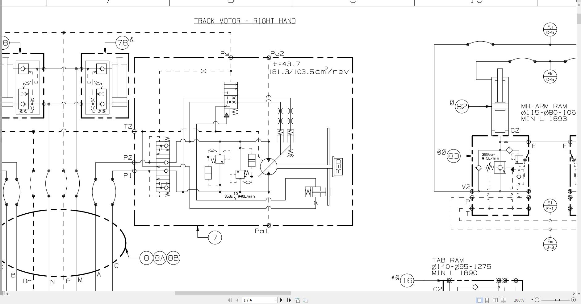JCB Tracked Excavator 220X STV JCB9 2023 2025 Hydraulic Diagram (2)