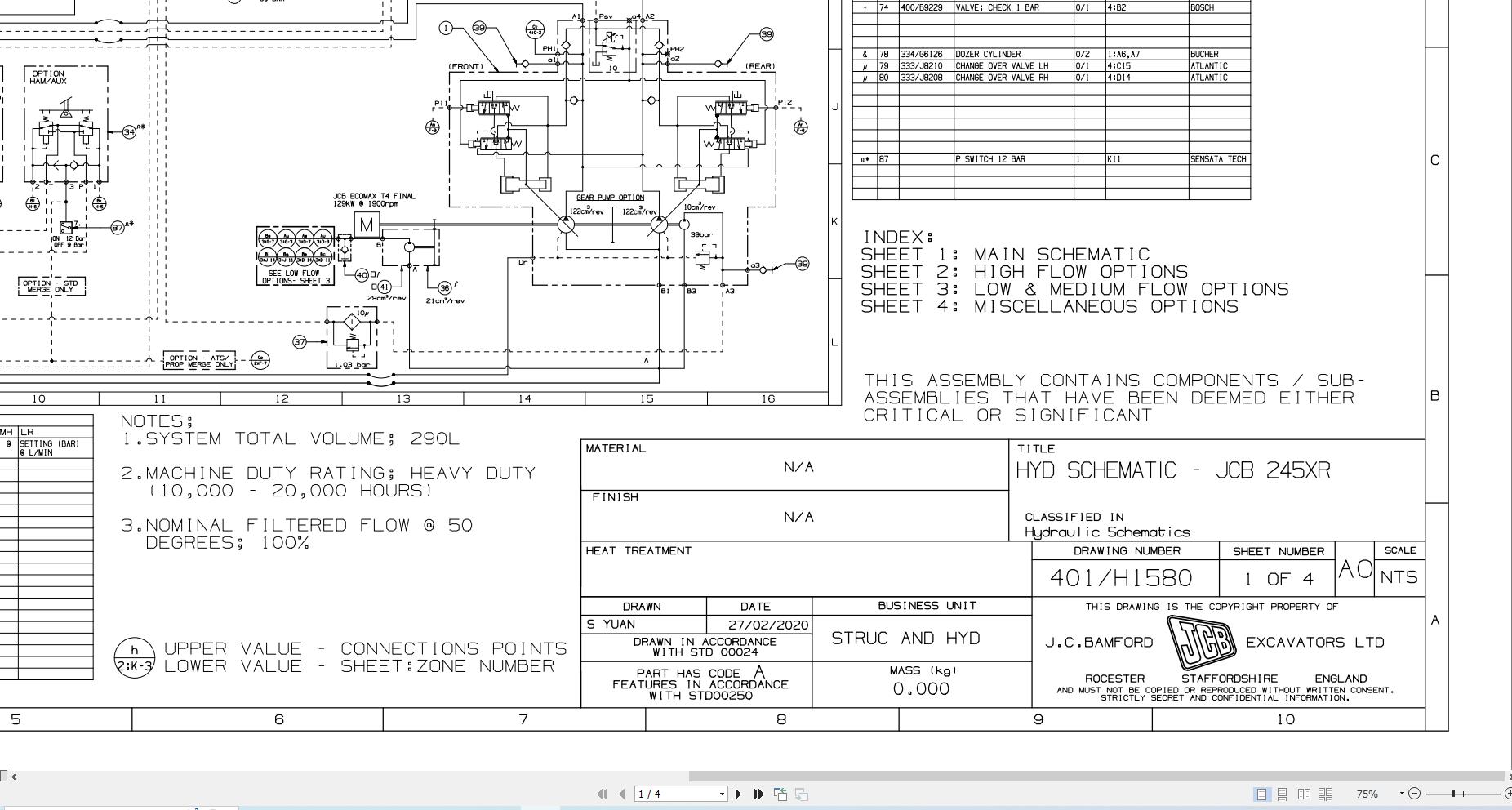JCB Tracked Excavator 245XR STV 2021 2025 Electrical and Hydraulic Diagram (3)