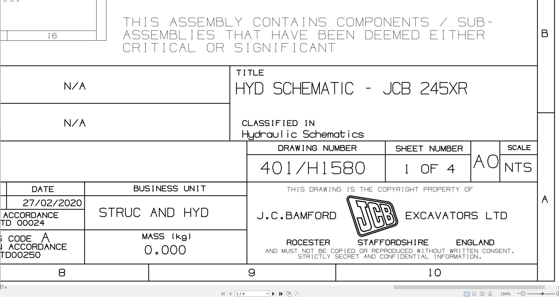 JCB Tracked Excavator 245XR STV JCB9 2024 2025 Hydraulic Diagram (1)