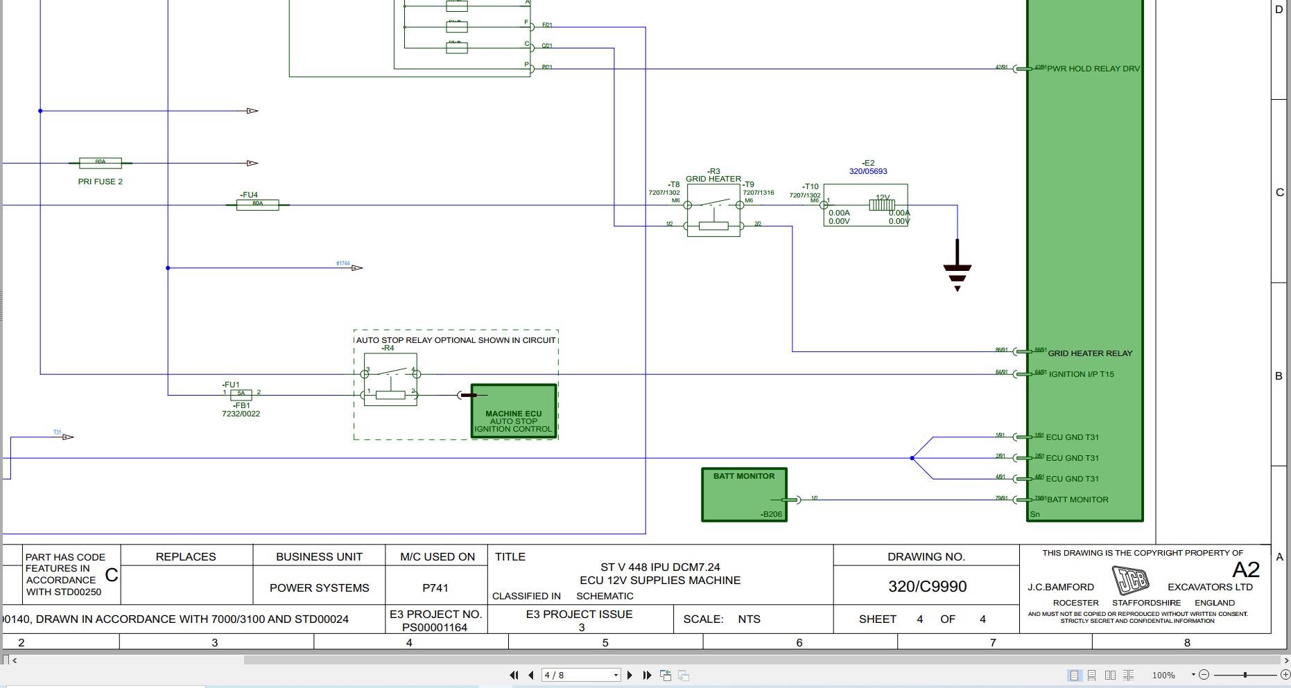 JCB Tracked Excavator 7B Electrical Diagram (2)