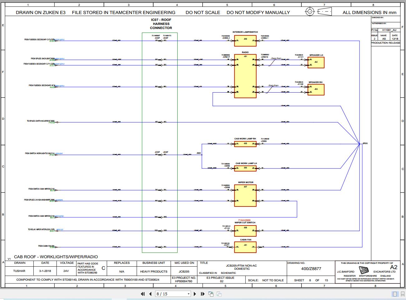 JCB Tracked Excavator JCB NXT 215 PUNJD 2018 2025 Electrical and Hydraulic Diagram (2)
