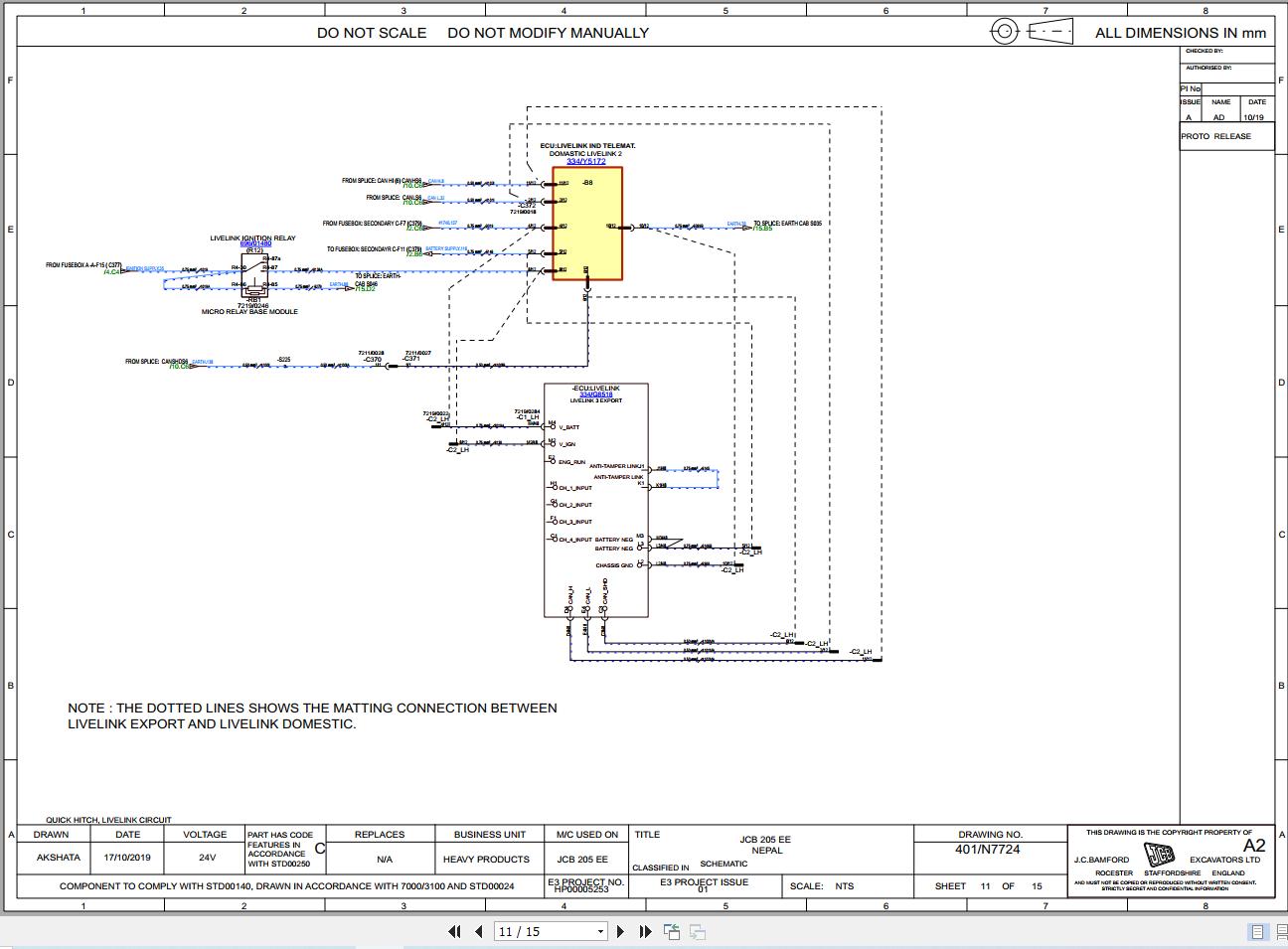 JCB Tracked Excavator JCB205 SHAJS20A 2021 2025 Electrical and Hydraulic Diagram (2)