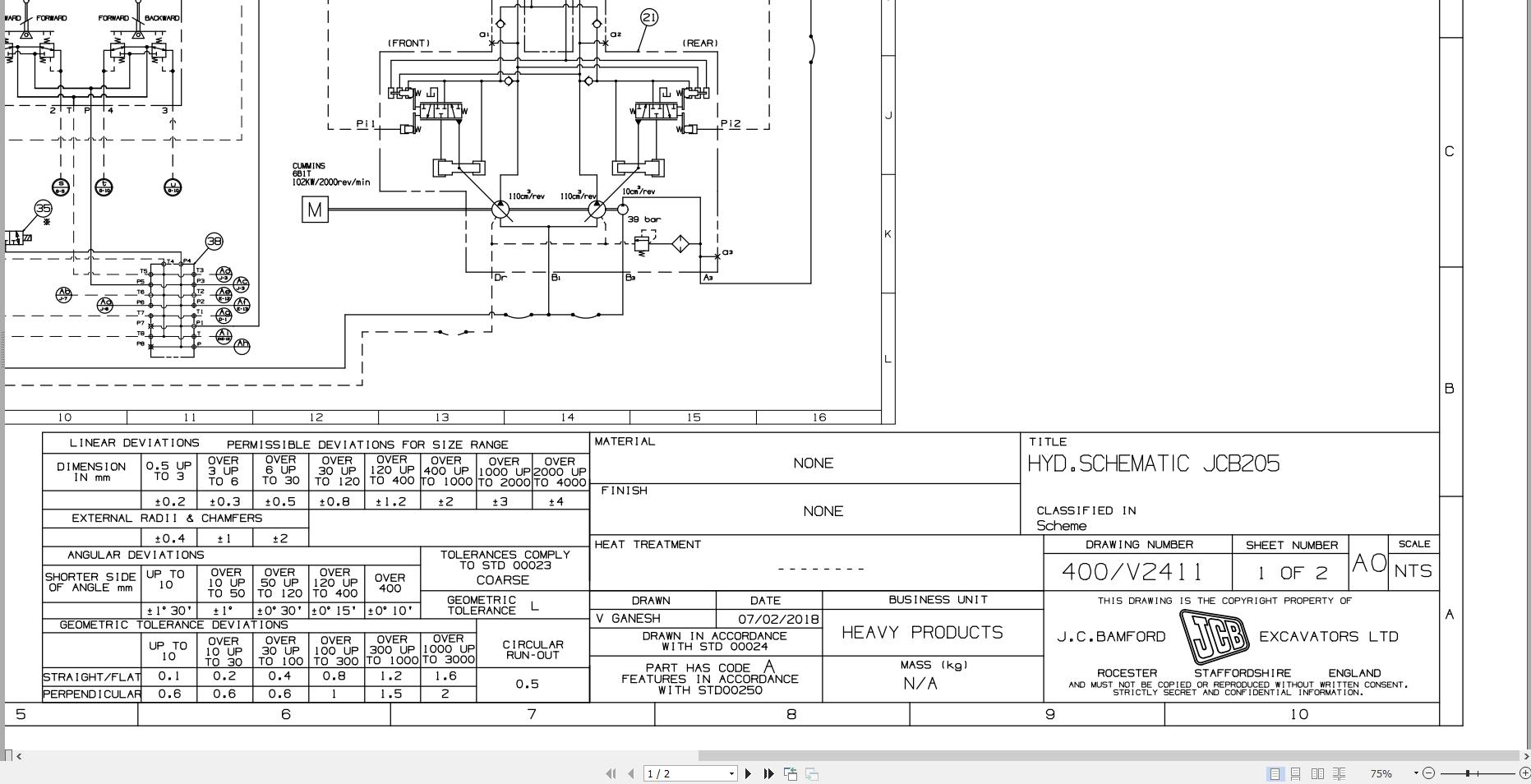 JCB Tracked Excavator JCB205 SHAJS20A 2021 2025 Electrical and Hydraulic Diagram (3)