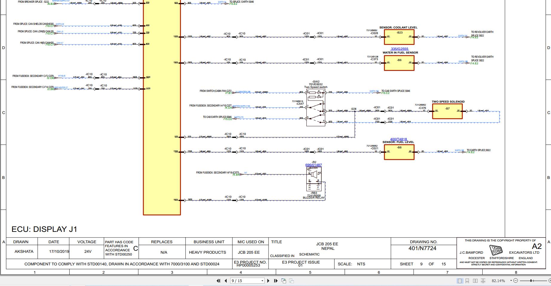 JCB Tracked Excavator JCB215 SHAJE21A 2023 2025 Electrical and Hydraulic Diagram (2)
