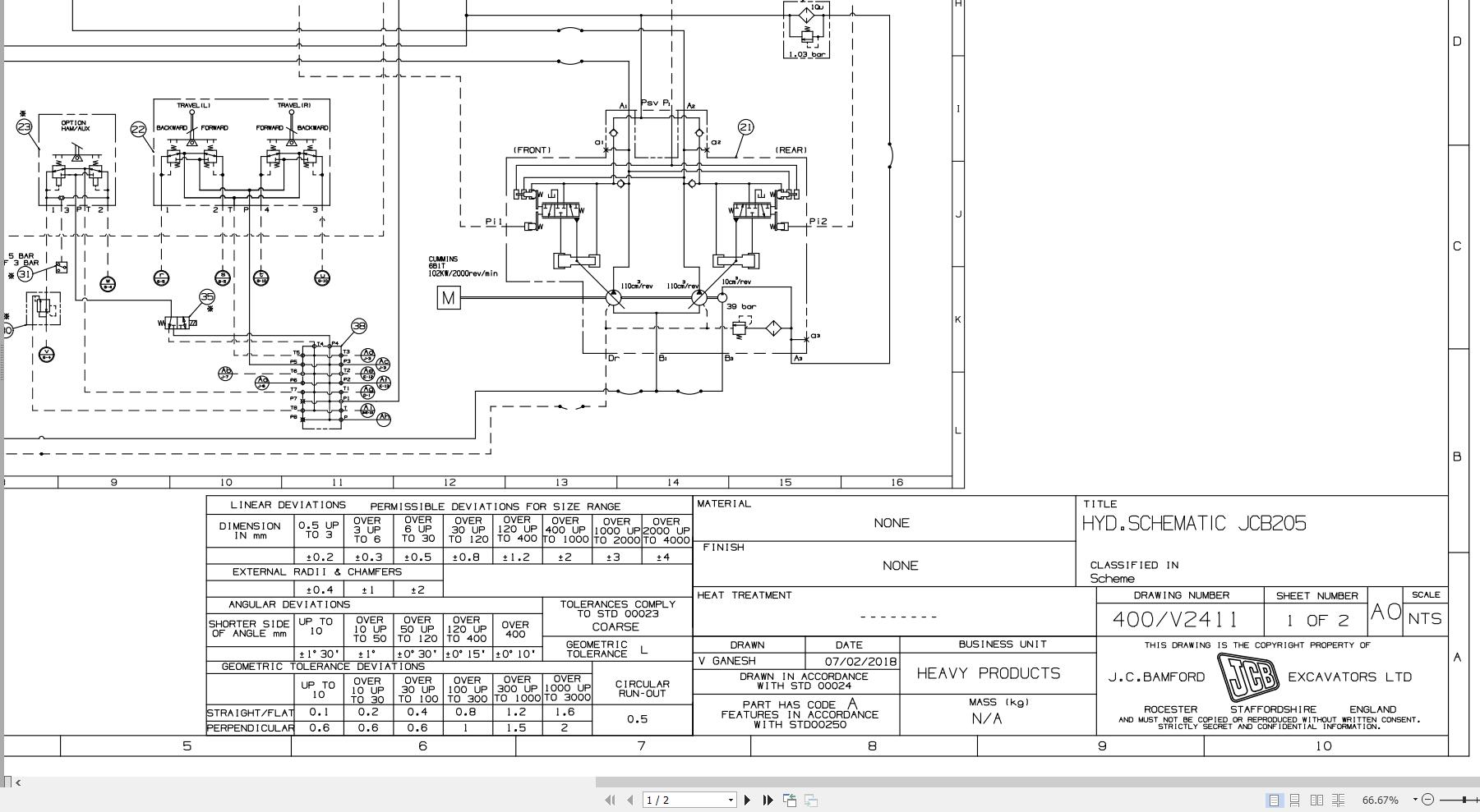 JCB Tracked Excavator JCB221LC T0 PUN 2020 2025 Electrical and Hydraulic Diagram (3)