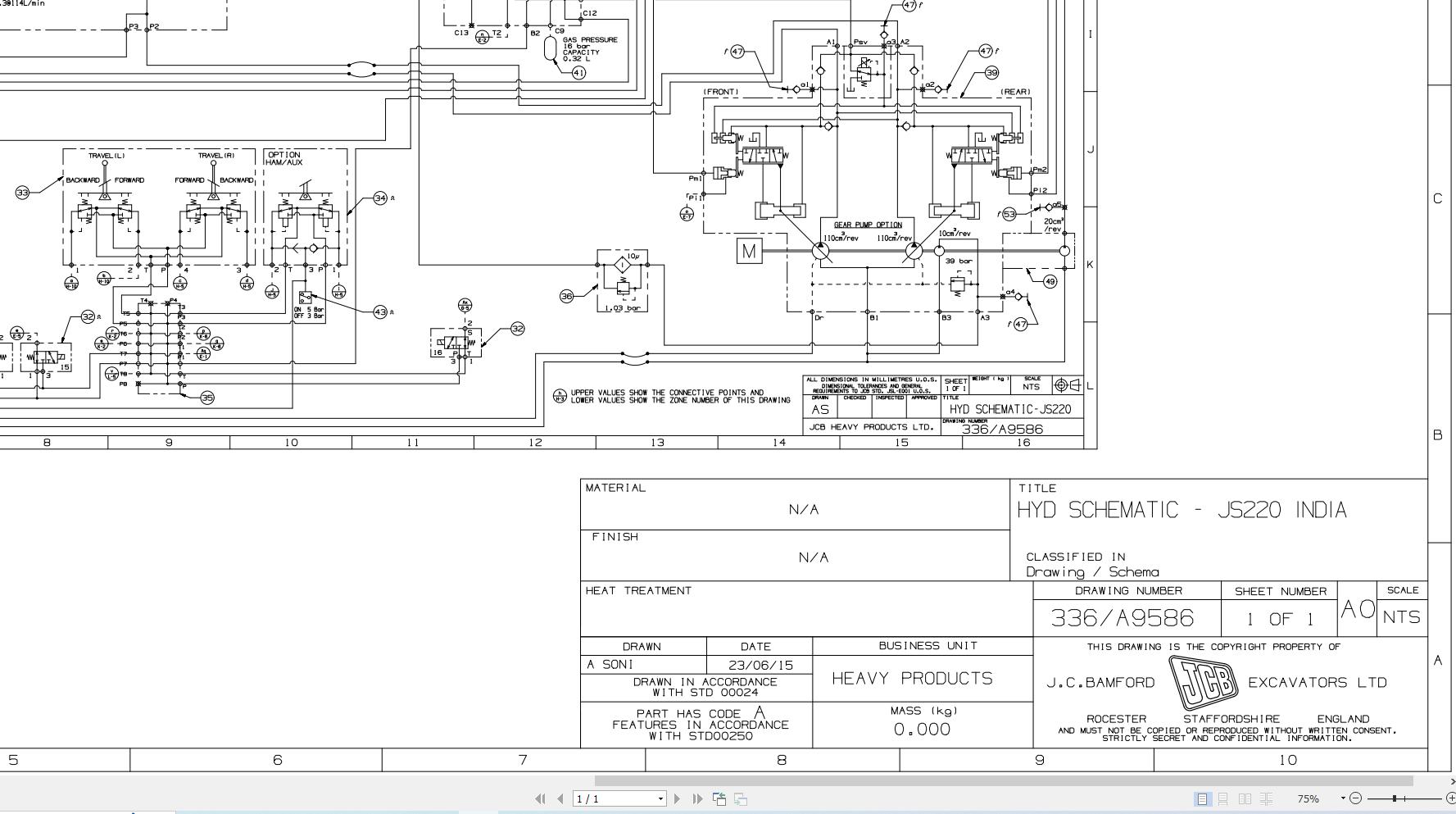 JCB Tracked Excavator JCB225LC T2 PUN 2019 2021 Electrical and Hydraulic Diagram (3)