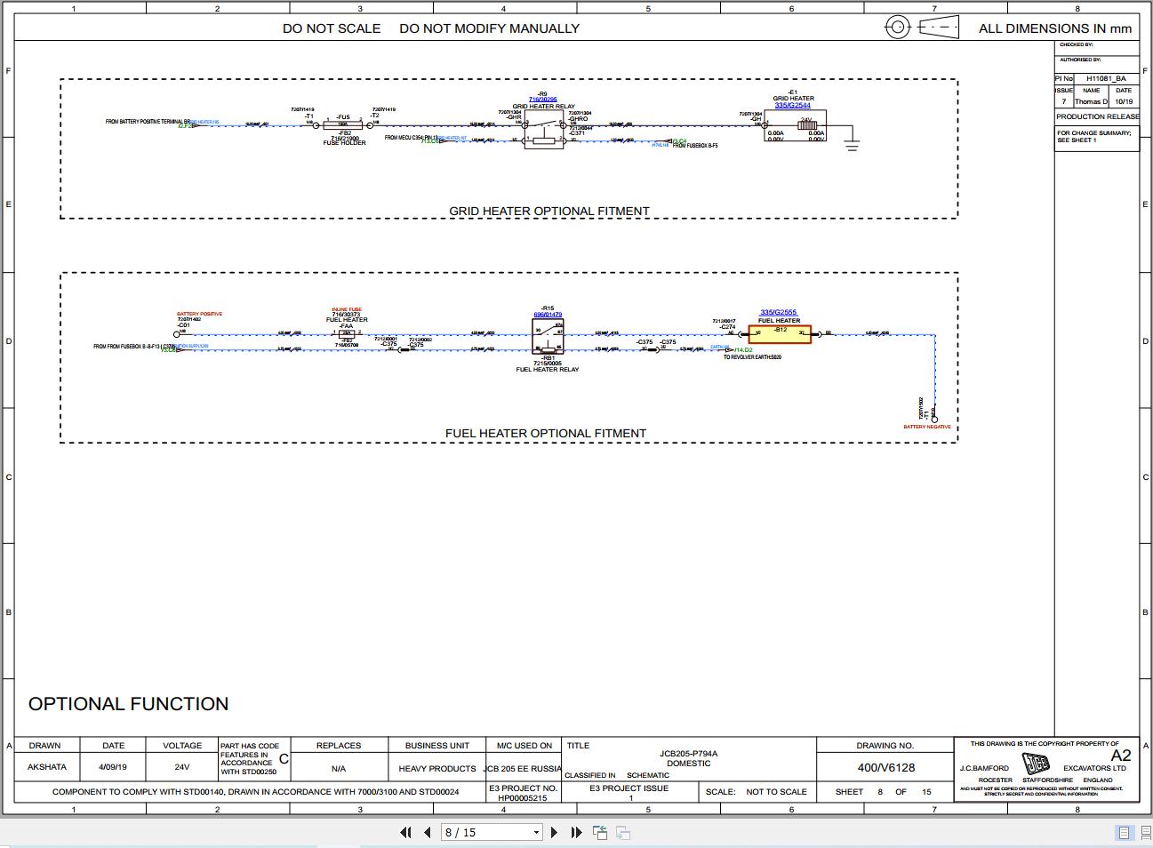 JCB Tracked Excavator JCB245HDLR BS2 PUN 2019 2025 Electrical and Hydraulic Diagram (2)