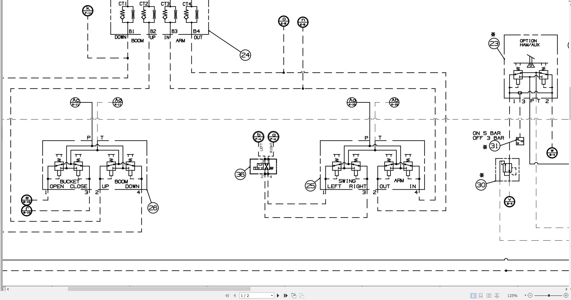 JCB Tracked Excavator JCB245HDLR BS2 PUN 2019 2025 Electrical and Hydraulic Diagram (3)