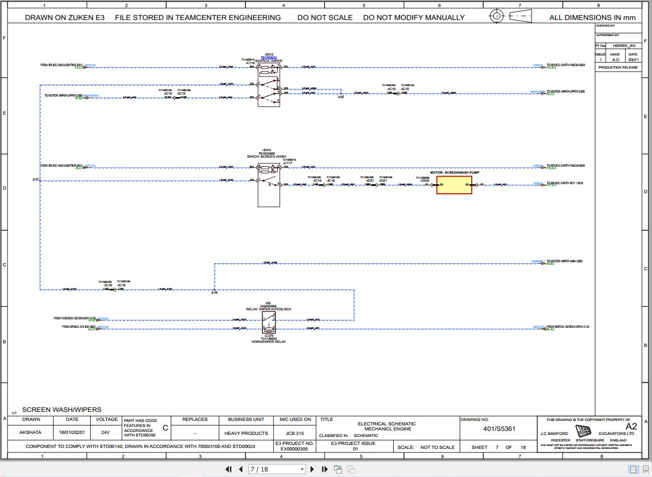 JCB Tracked Excavator JCB315 LC HD T0 PUN 2021 2023 Electrical and Hydraulic Diagram (2)