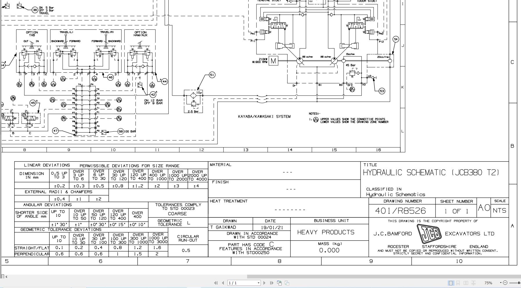 JCB Tracked Excavator JCB380 LC T2 PUN 2017 2022 Electrical and Hydraulic Diagram (3)