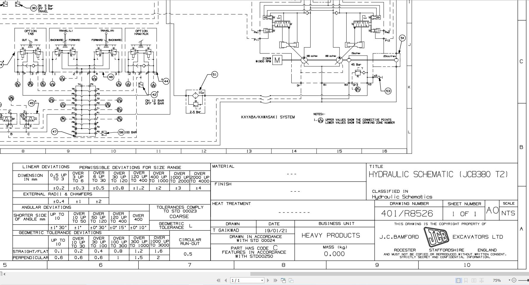 JCB Tracked Excavator JCB385 LC T2 PUN 2021 2025 Electrical and Hydraulic Diagram (3)