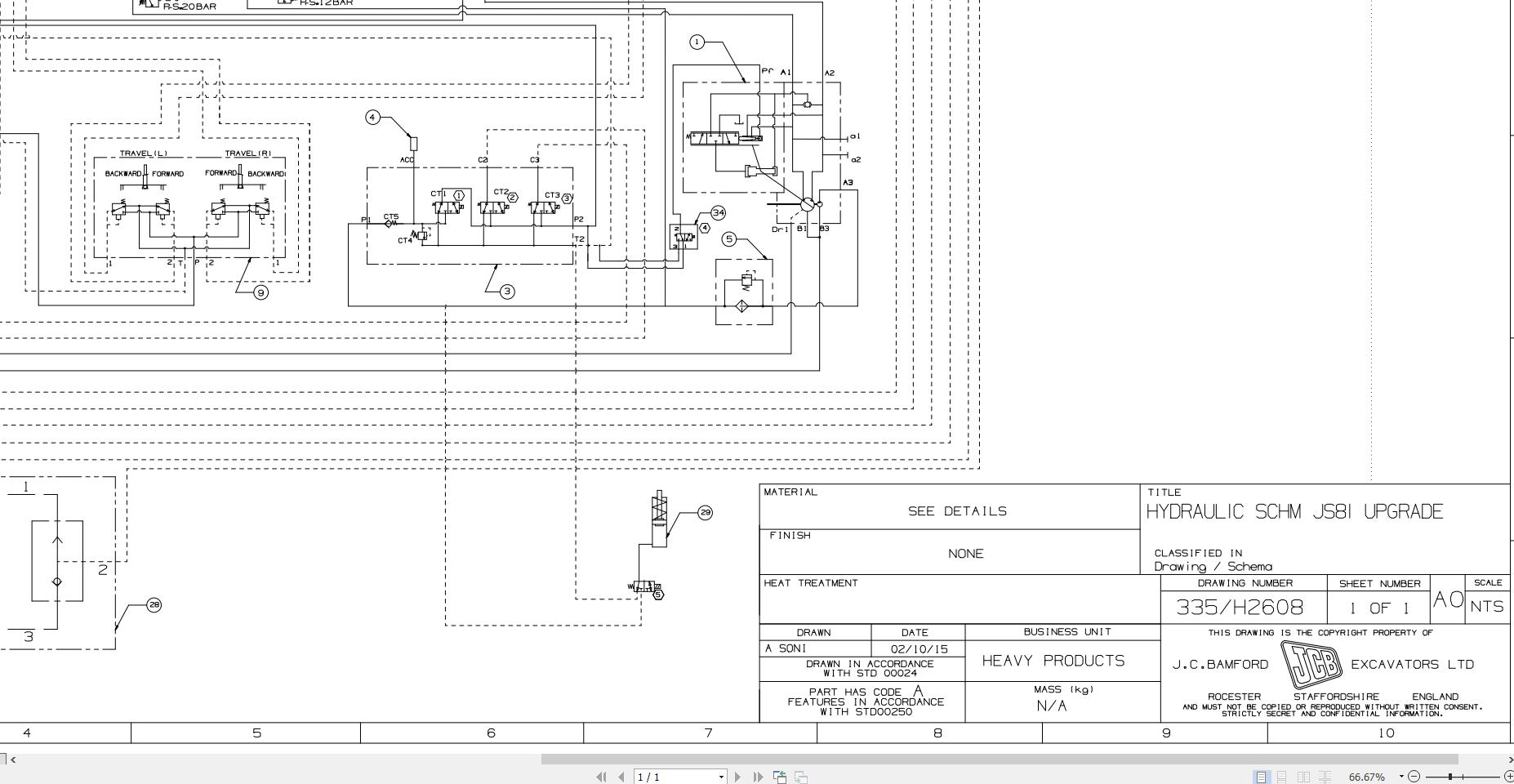 JCB Tracked Excavator JCB81 BS3 PUN 2012 2025 Electrical and Hydraulic Diagram (2)
