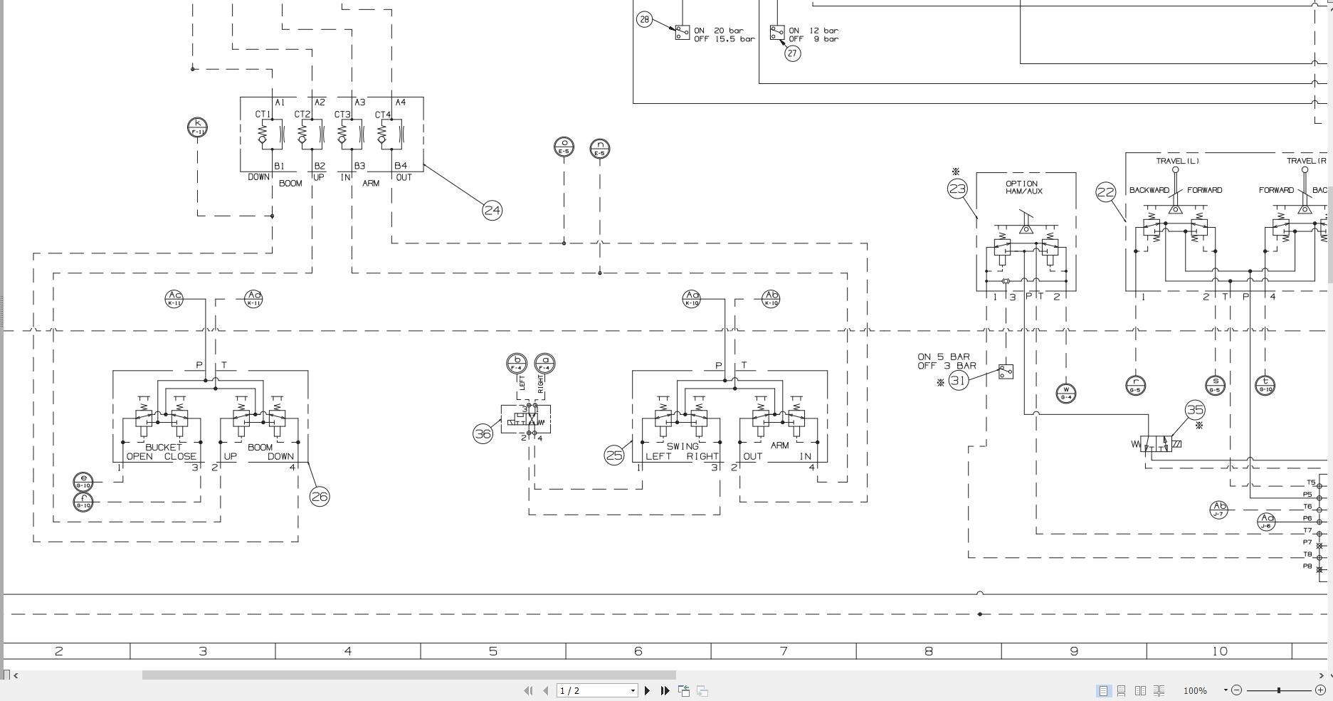 JCB Tracked Excavator JCBNXT225 LCM T0 PUN 2021 2025 Electrical and Hydraulic Diagram (3)