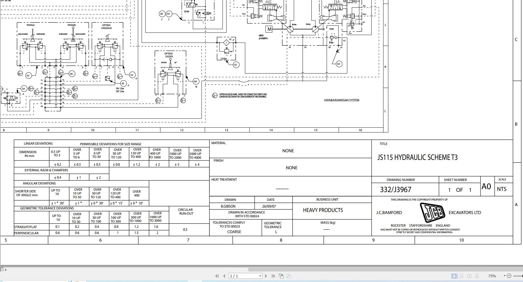 JCB Tracked Excavator JS115 T3 2008 2015 Electrical and Hydraulic Diagram (2)