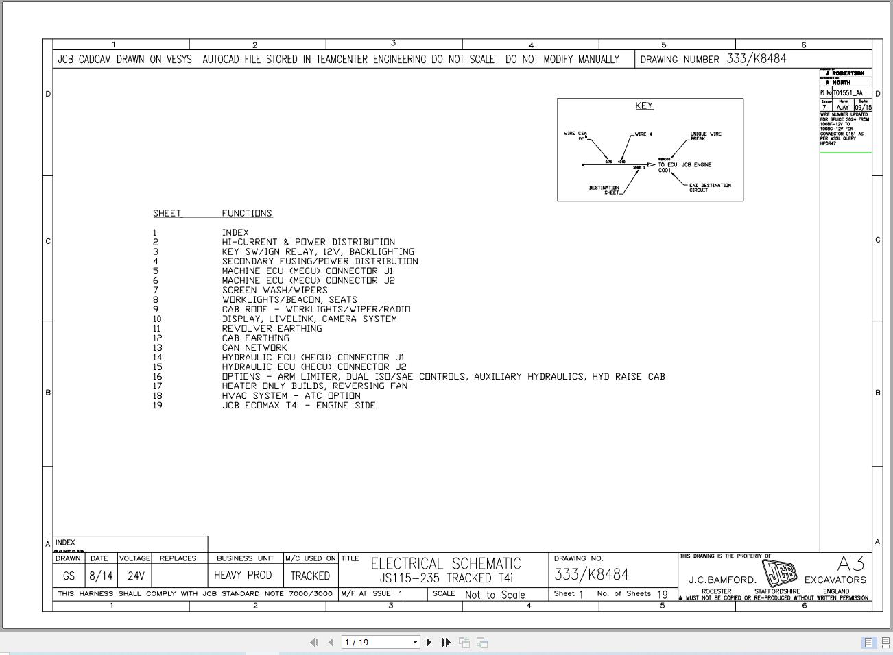JCB Tracked Excavator JS115 T4i 2013 2015 Electrical and Hydraulic Diagram (1)