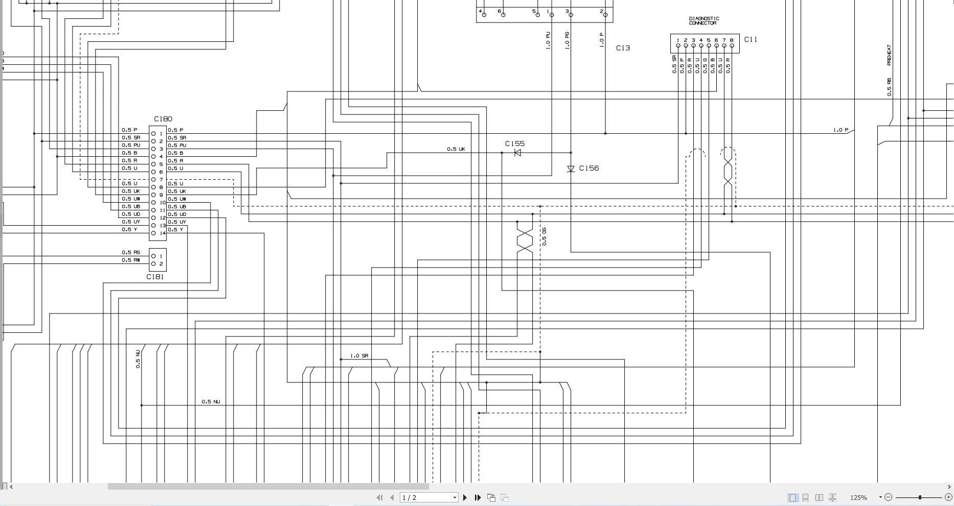 JCB Tracked Excavator JS130 T0 1996 2004 Electrical Diagram (2)