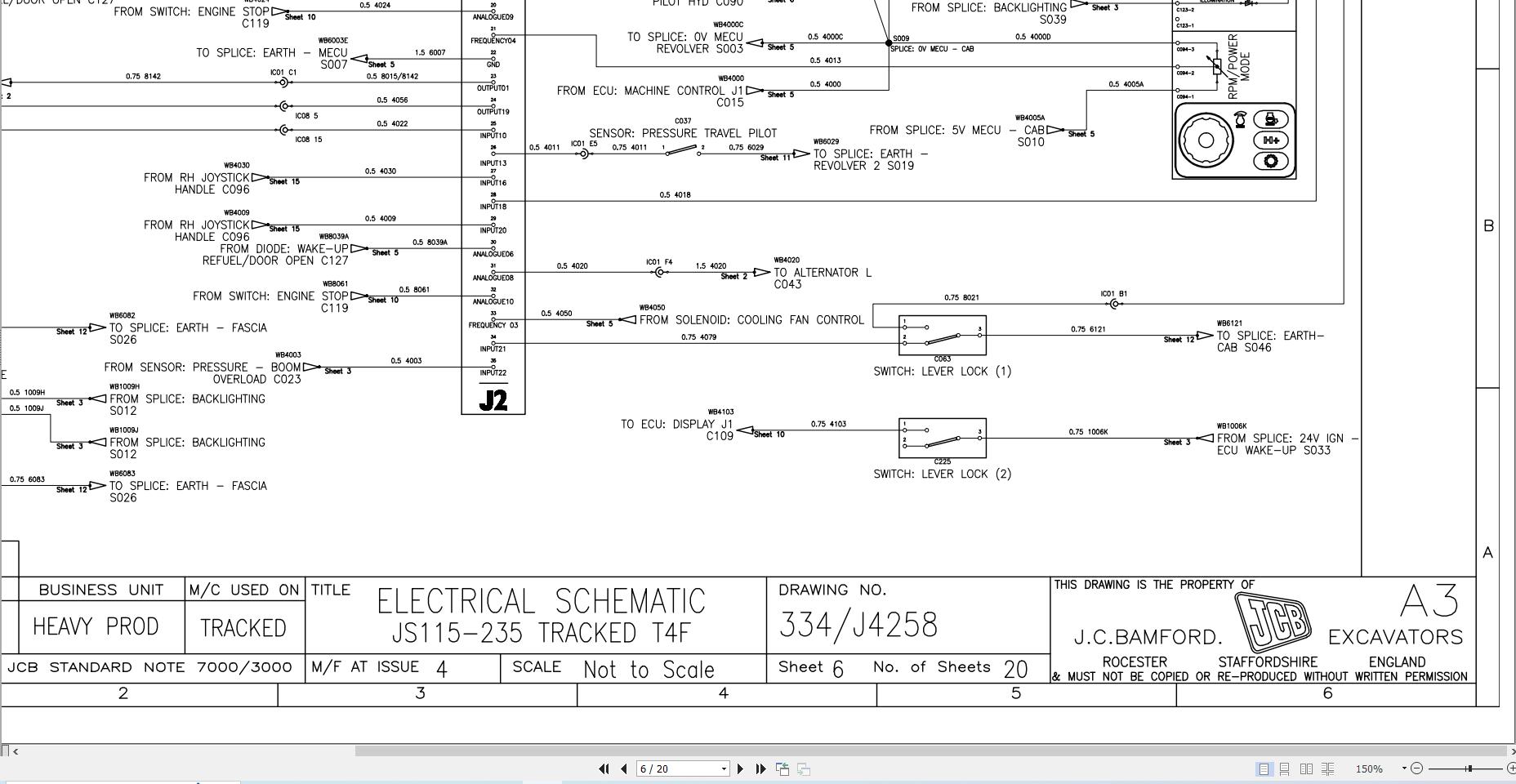 JCB Tracked Excavator JS130 T4F JCB 2015 2020 Electrical and Hydraulic Diagram (2)