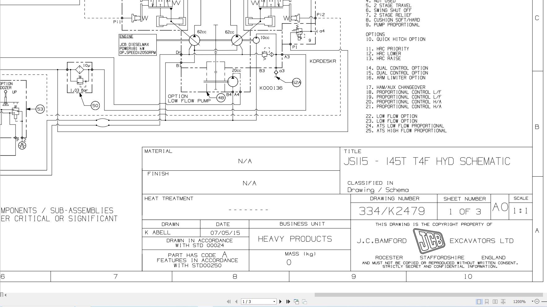 JCB Tracked Excavator JS130 T4F JCB 2015 2020 Electrical and Hydraulic Diagram (3)