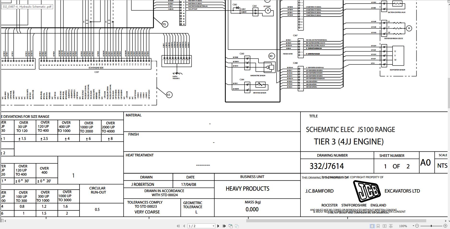 JCB Tracked Excavator JS130LC T3 2008 2012 Electrical and Hydraulic Diagram (1)
