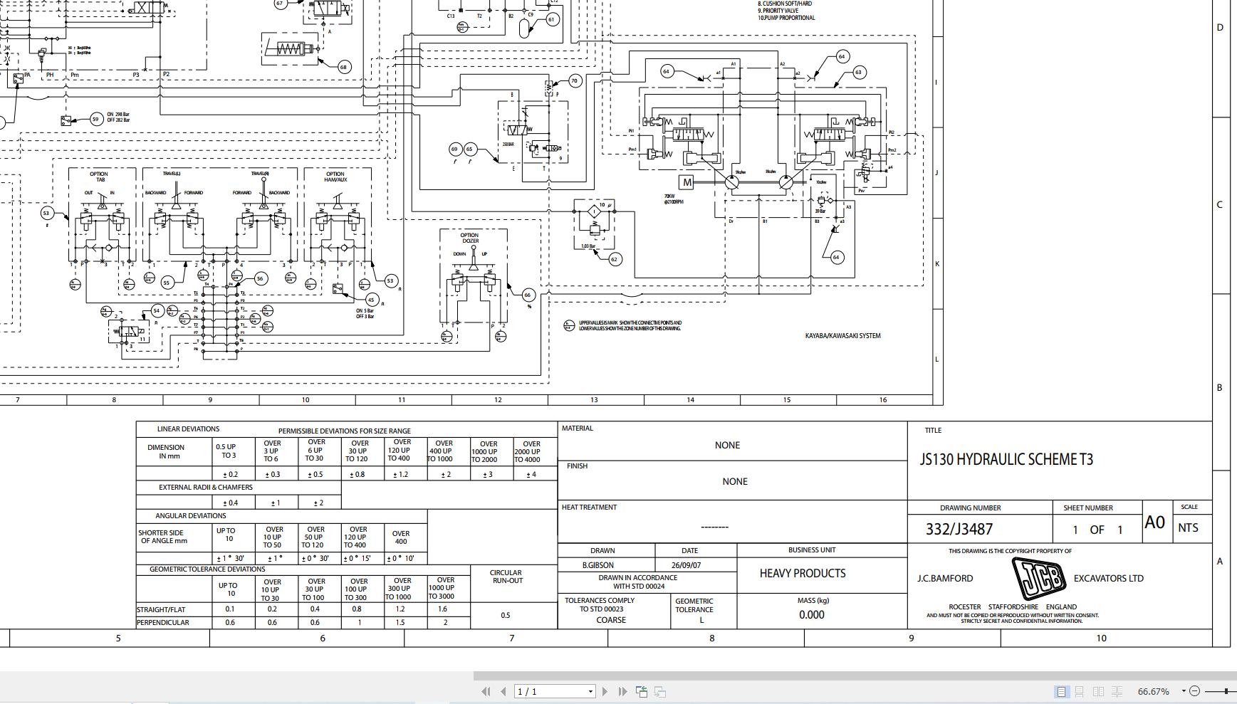 JCB Tracked Excavator JS130LC T3 2008 2012 Electrical and Hydraulic Diagram (2)