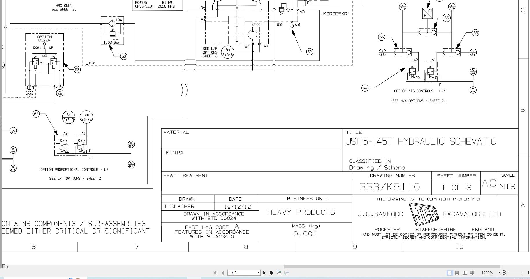 JCB Tracked Excavator JS130LC T3 JCB 2008 2019 Electrical and Hydraulic Diagram (1)