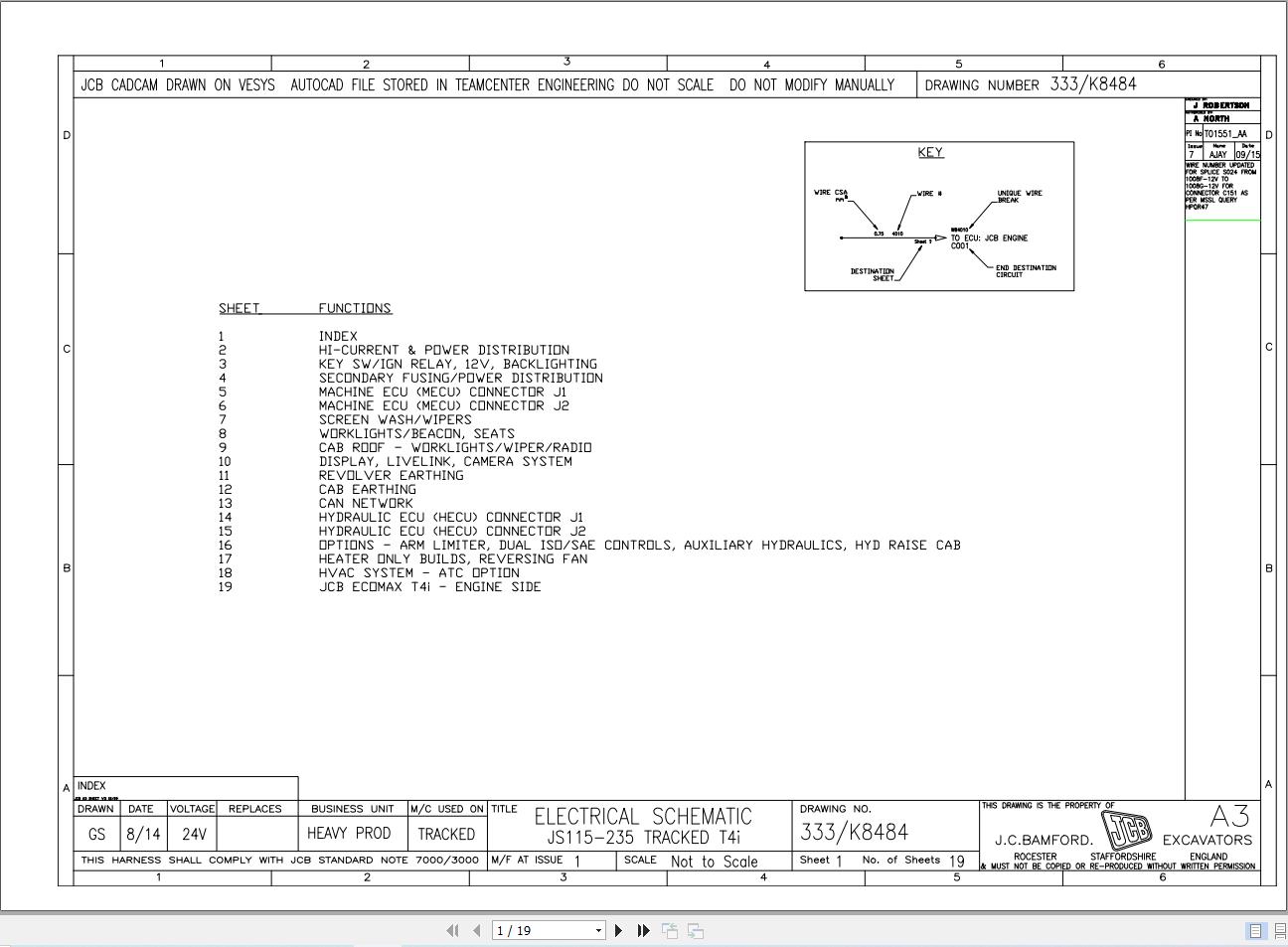 JCB Tracked Excavator JS131 T4F 2016 2019 Electrical and Hydraulic Diagram (1)