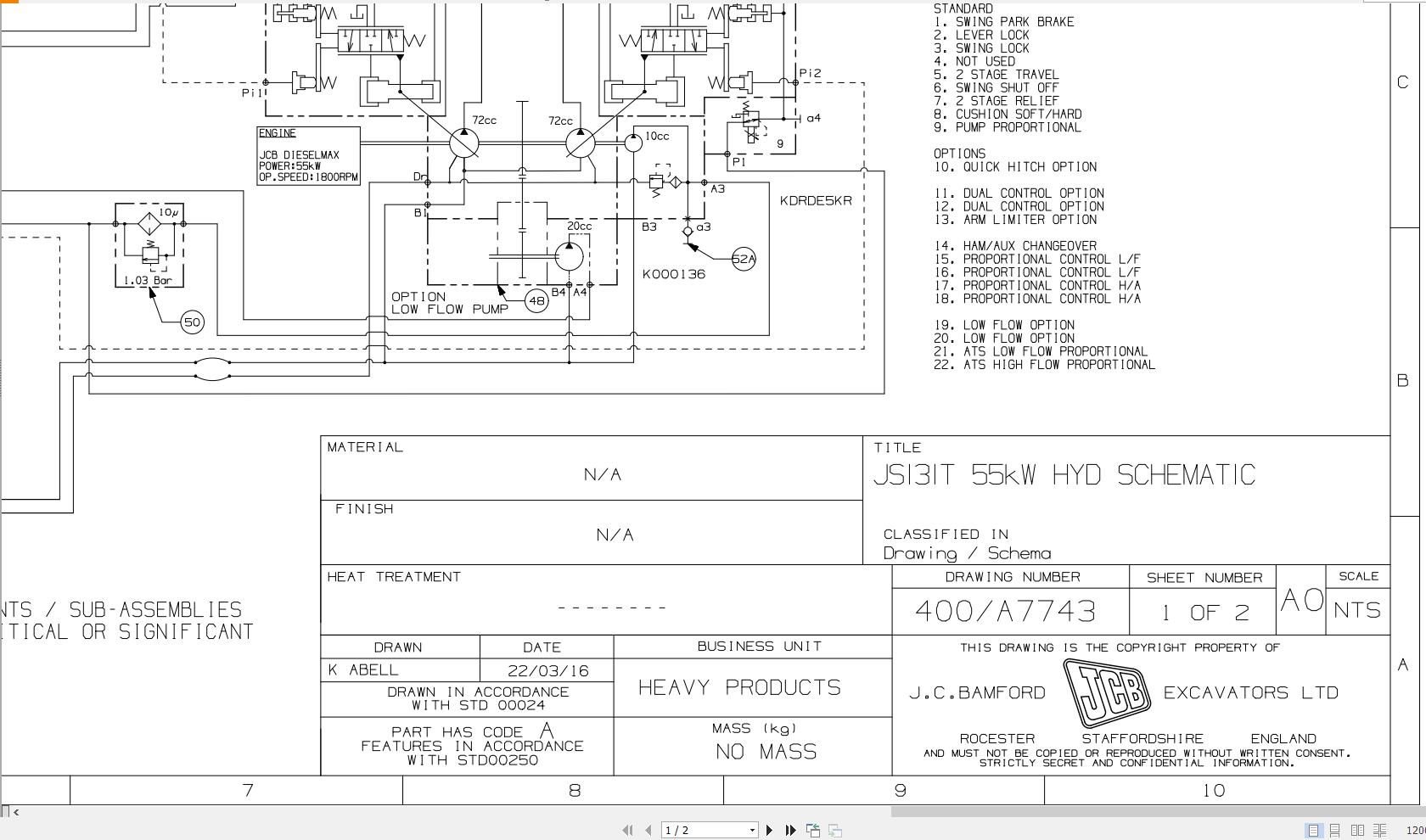 JCB Tracked Excavator JS131 T4F 2016 2019 Electrical and Hydraulic Diagram (3)