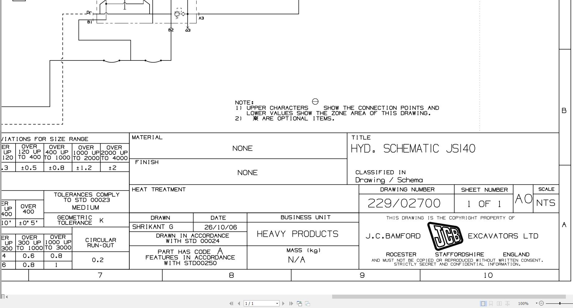 JCB Tracked Excavator JS140 PUNJE14B 2015 2017 Hydraulic Diagram (1)