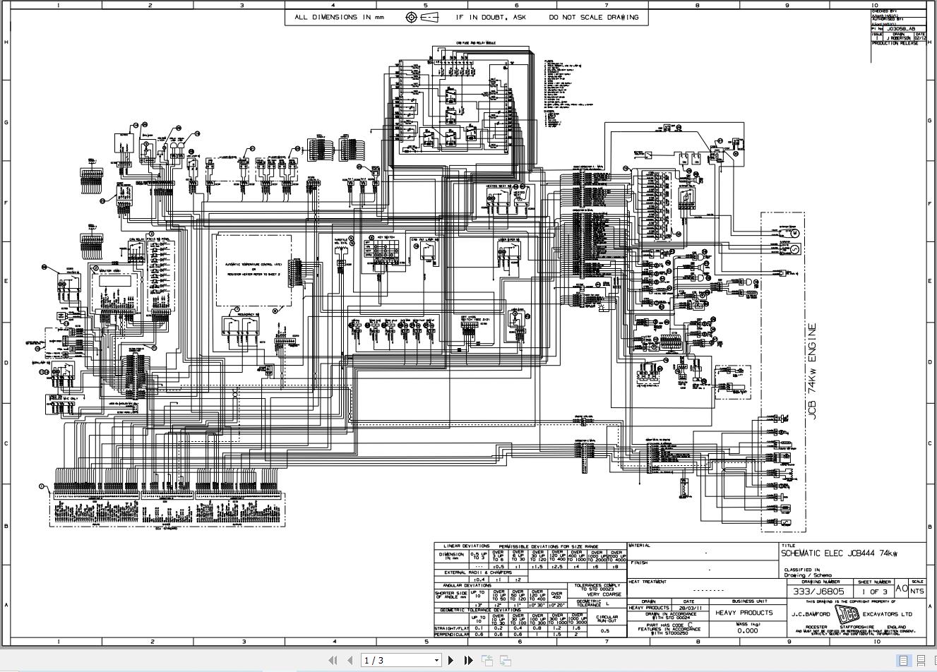 JCB Tracked Excavator JS145 T3 2008 2019 Electrical and Hydraulic Diagram (1)