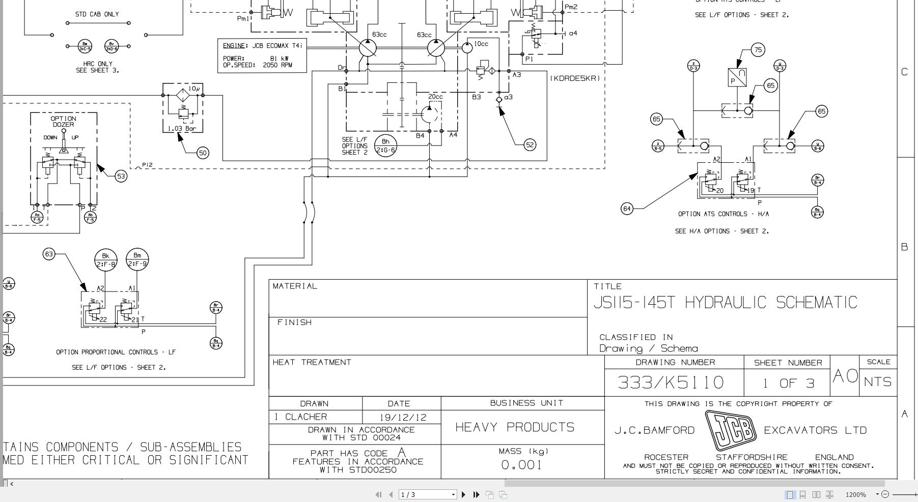 JCB Tracked Excavator JS145 T4i 2012 2016 Electrical and Hydraulic Diagram (3)