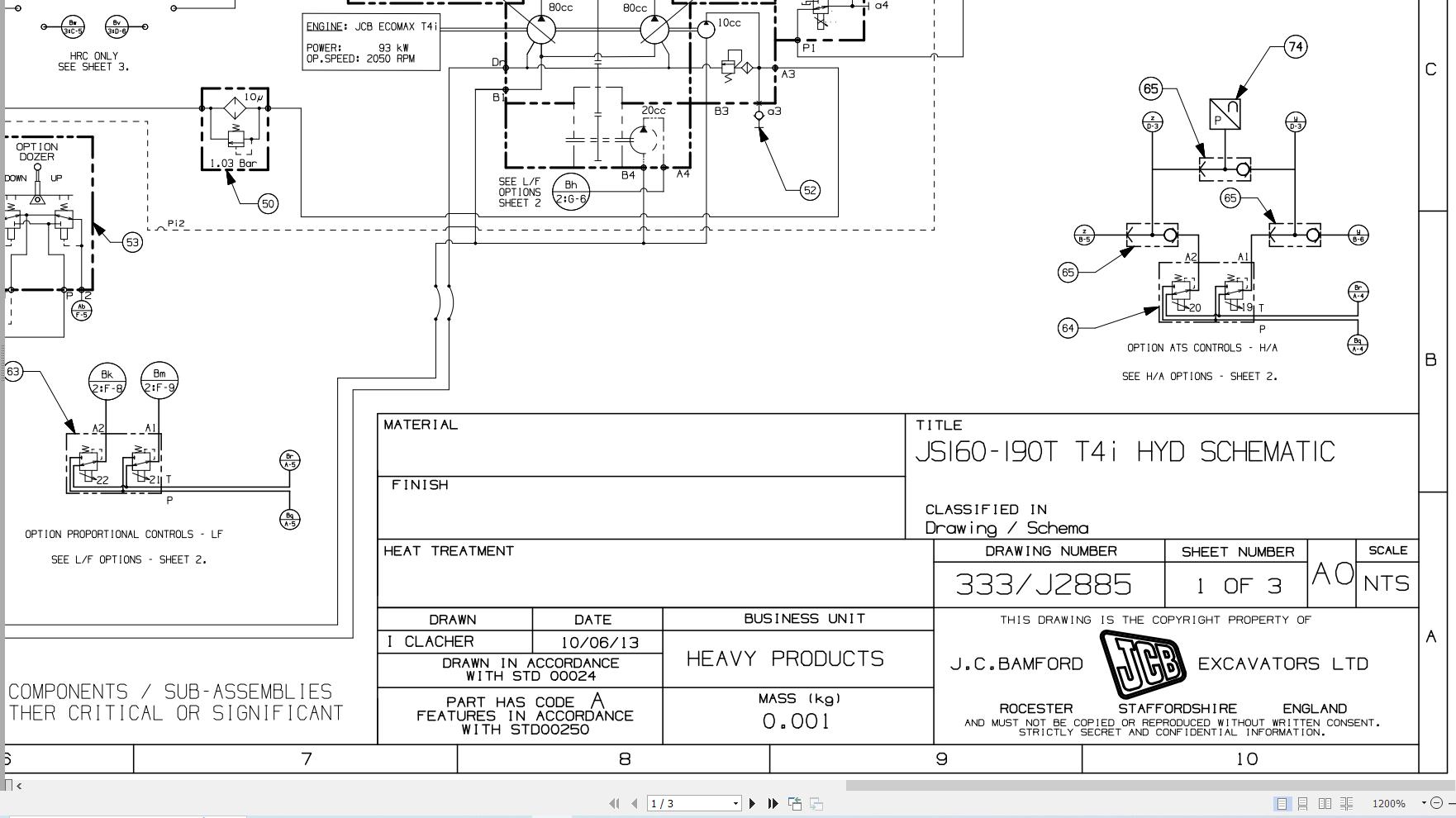 JCB Tracked Excavator JS160 T2 S0R 2015 Electrical and Hydraulic Diagram (3)