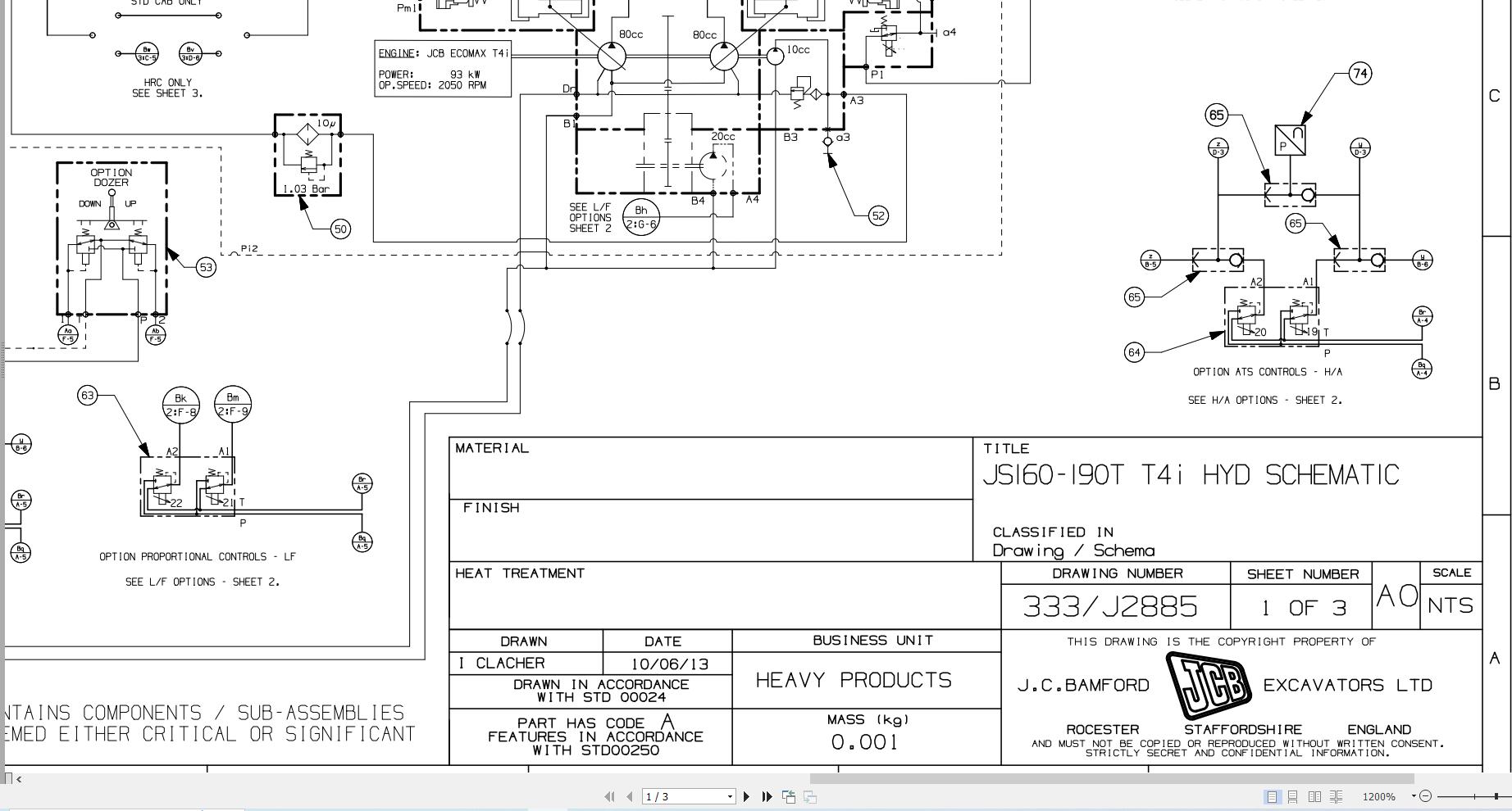 JCB Tracked Excavator JS160 T3 JCB 2007 2021 Electrical and Hydraulic Diagram (2)
