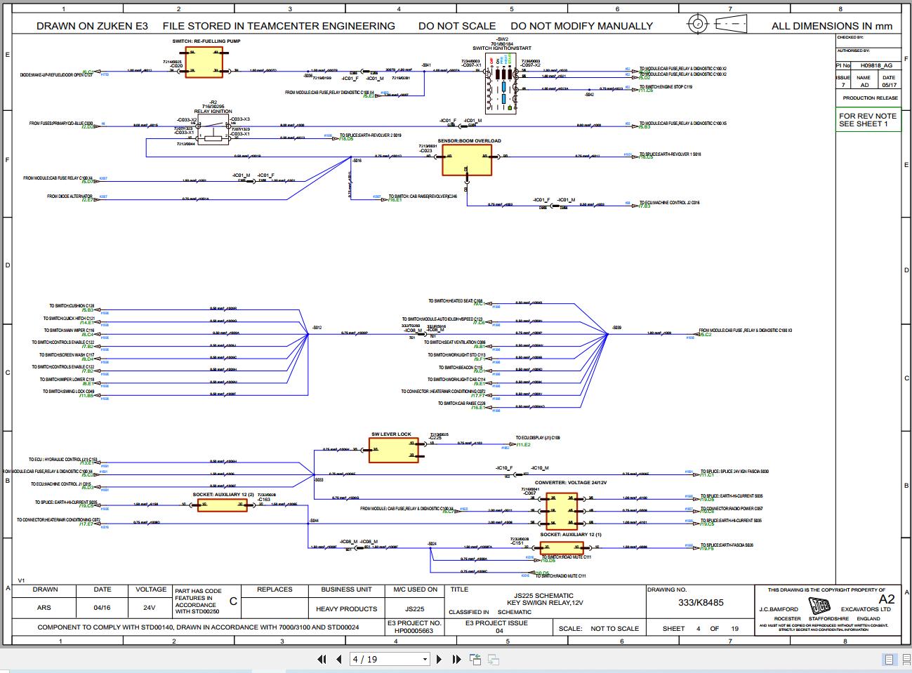 JCB Tracked Excavator JS160 T3 S0R 2012 2016 Electrical and Hydraulic Diagram (2)