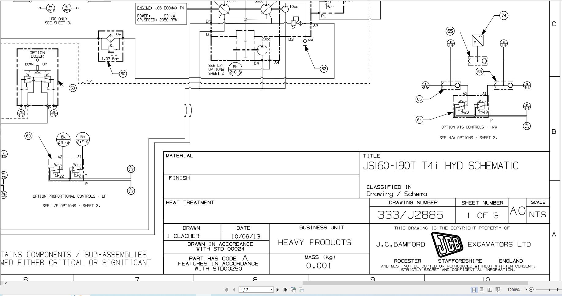 JCB Tracked Excavator JS160 T3 S0R 2012 2016 Electrical and Hydraulic Diagram (3)