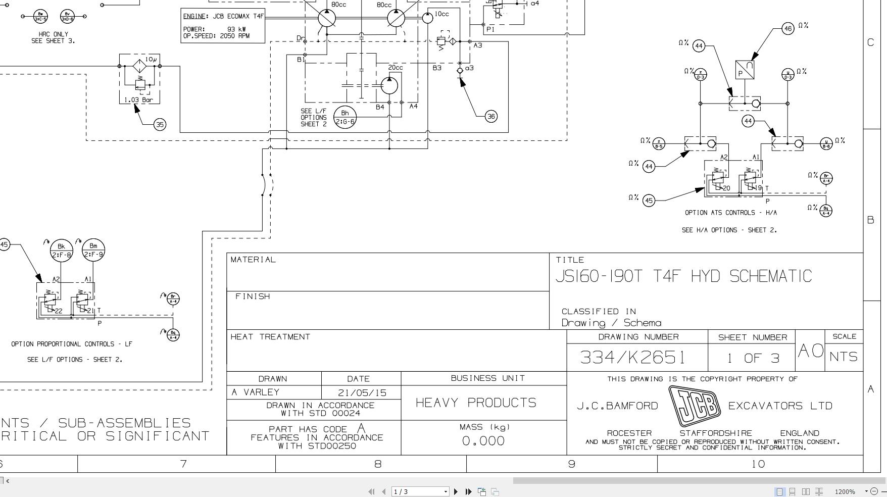 JCB Tracked Excavator JS160 T4F JCB 2015 2025 Electrical and Hydraulic Diagram (3)