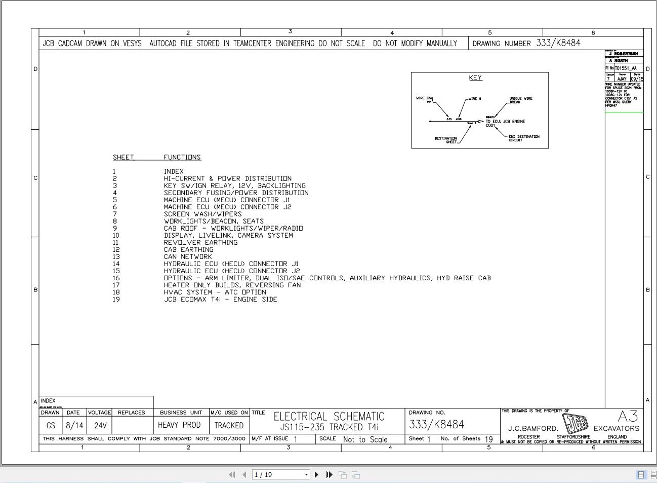 JCB Tracked Excavator JS160 T4i JCB 2013 2016 Electrical and Hydraulic Diagram (1)
