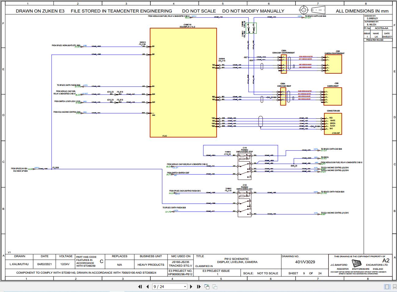 JCB Tracked Excavator JS180 STV JCB 2021 2025 Electrical and Hydraulic Diagram (2)