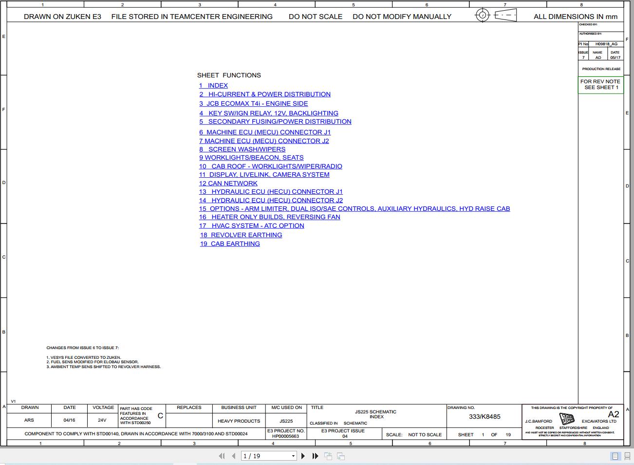 JCB Tracked Excavator JS180 T2 2004 2007 Electrical and Hydraulic Diagram (1)