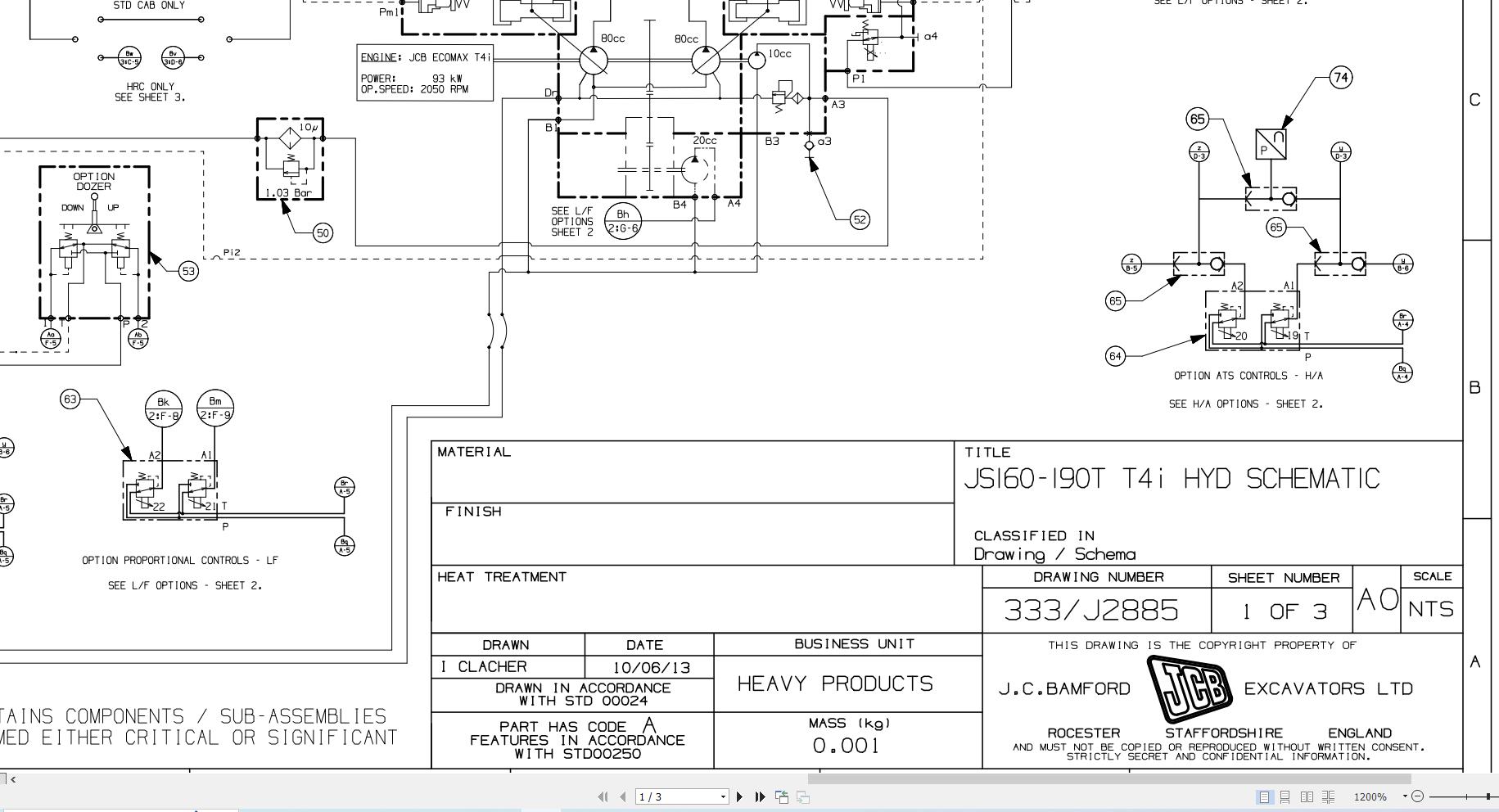 JCB Tracked Excavator JS180 T2 2004 2007 Electrical and Hydraulic Diagram (3)