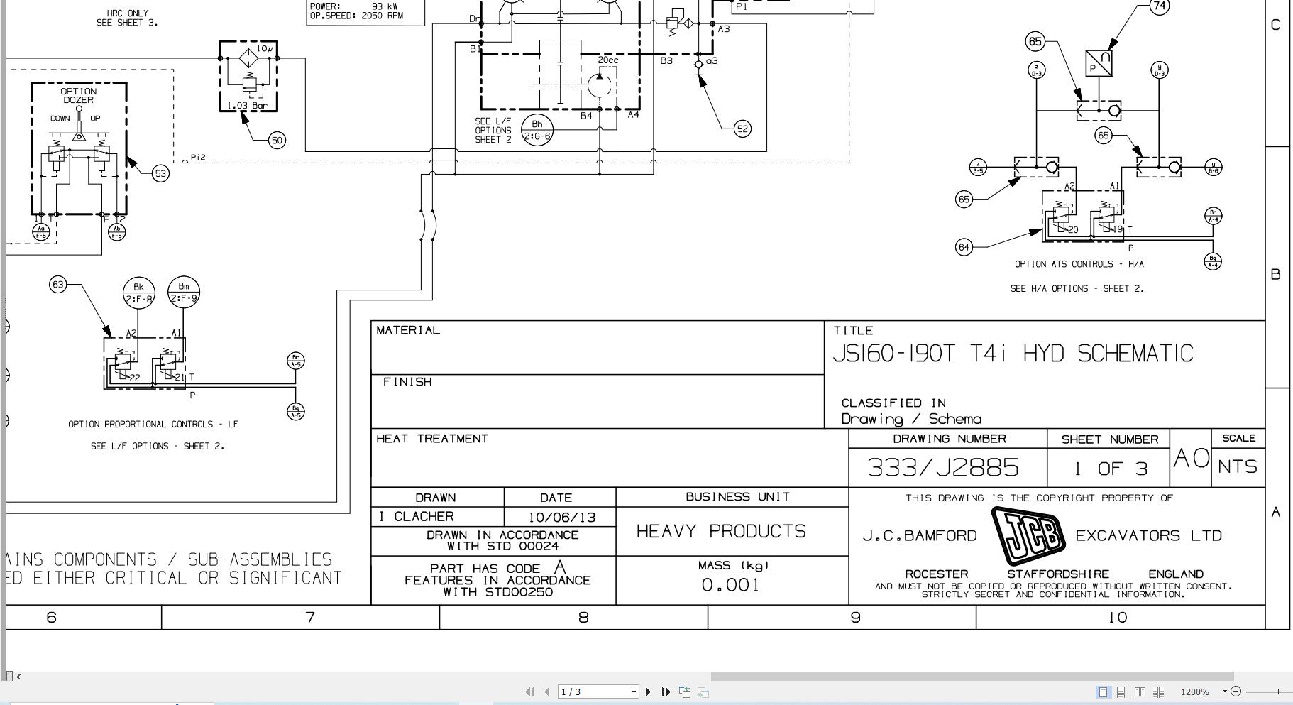 JCB Tracked Excavator JS190 T2 Electrical and Hydraulic Diagram (3)