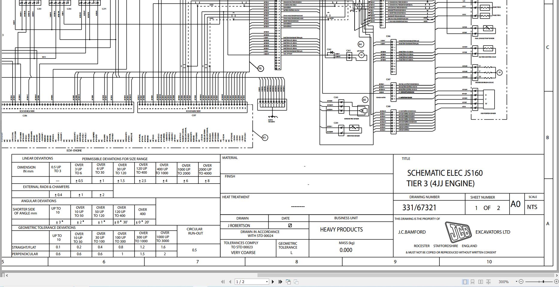 JCB Tracked Excavator JS190 T3 2006 2013 Electrical and Hydraulic Diagram (1)