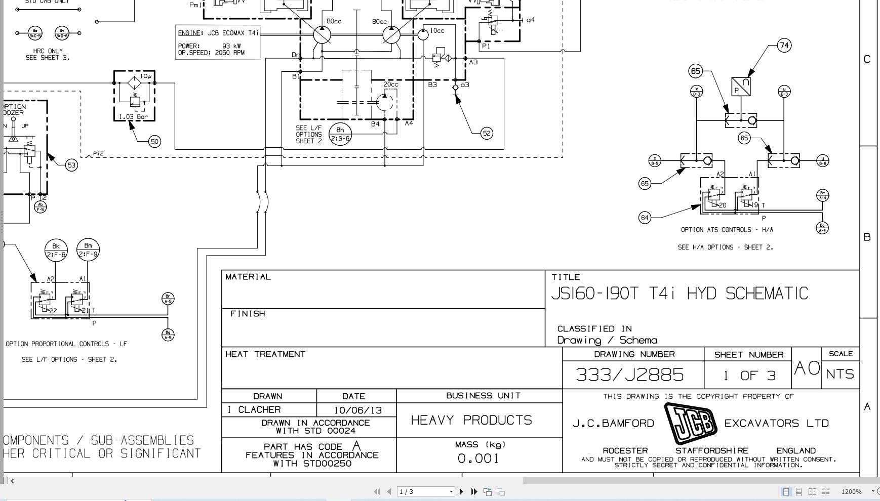 JCB Tracked Excavator JS190 T3 2006 2013 Electrical and Hydraulic Diagram (2)