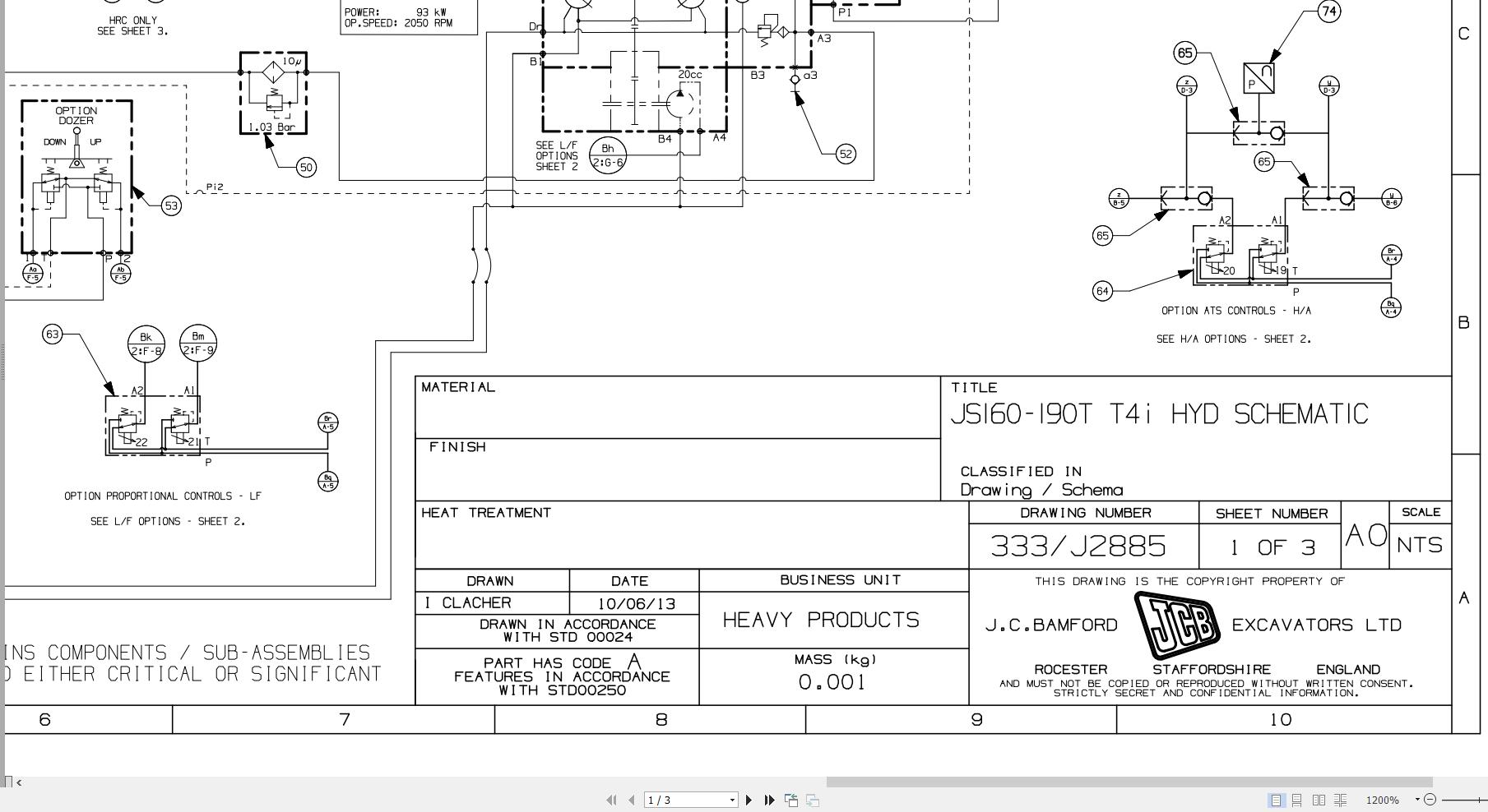 JCB Tracked Excavator JS190 T4i 2013 2015 Electrical and Hydraulic Diagram (3)
