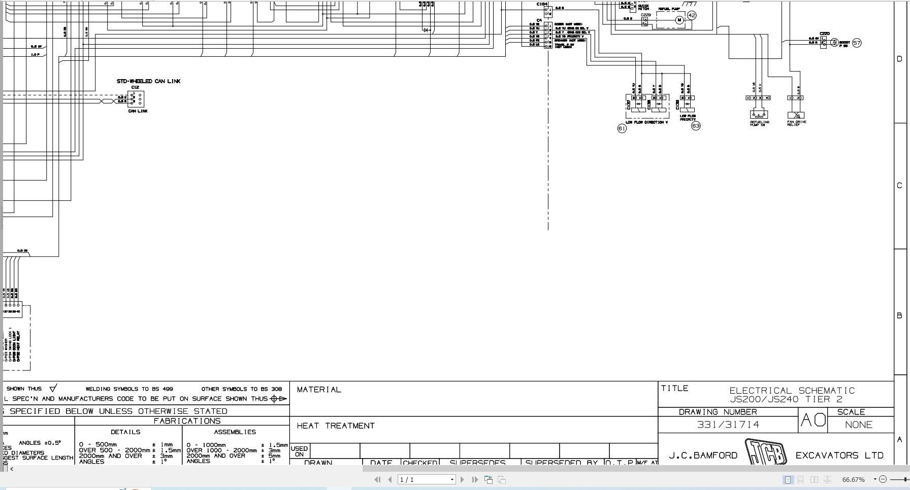 JCB Tracked Excavator JS200 T2 PUN 2007 2014 Electrical and Hydraulic Diagram (1)