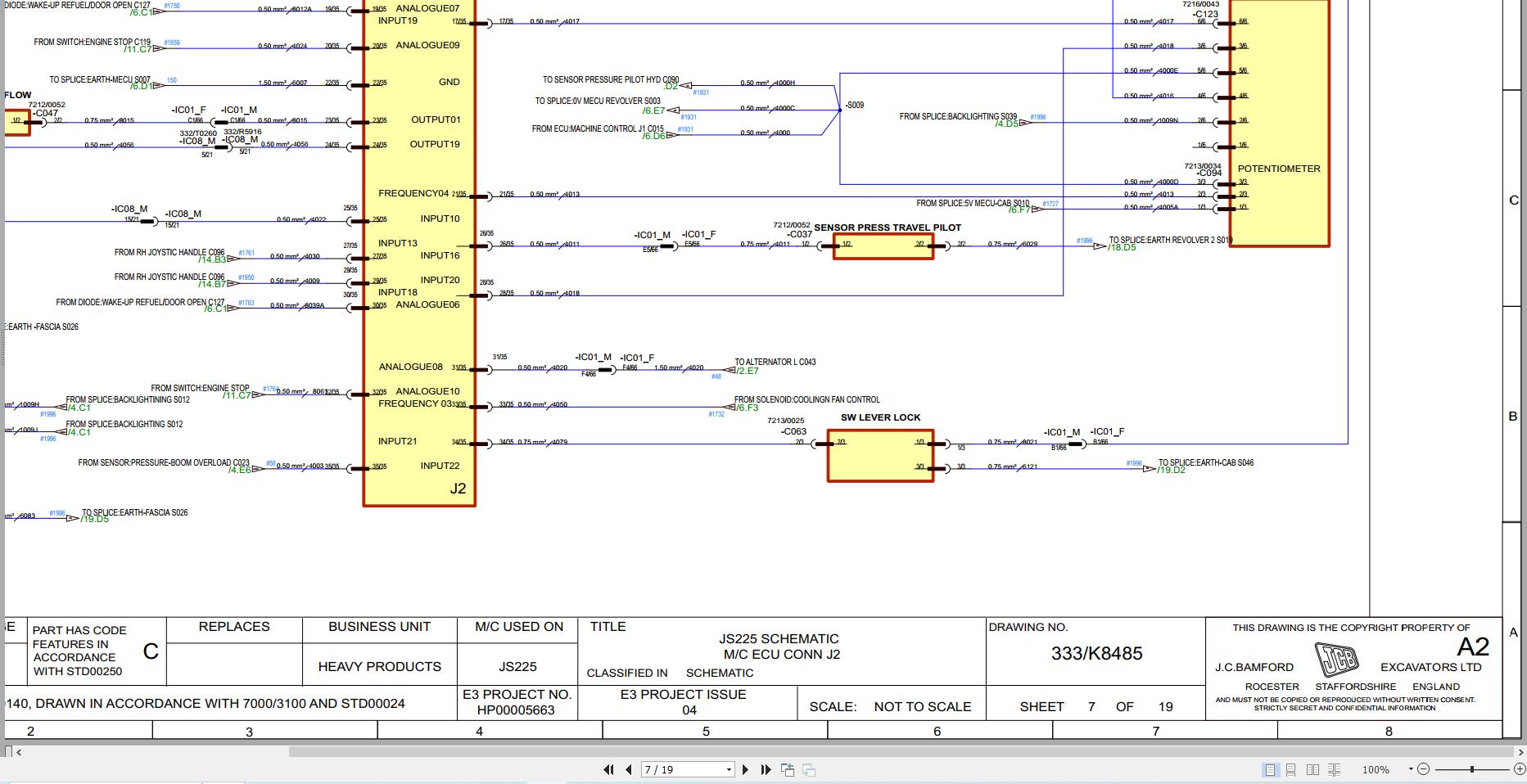 JCB Tracked Excavator JS200 T2 S0R 2010 2016 Electrical and Hydraulic Diagram (2)