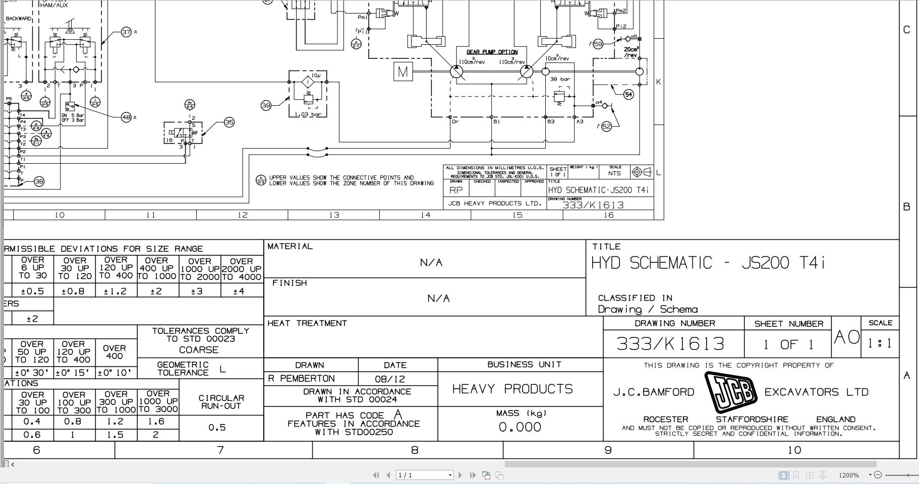 JCB Tracked Excavator JS200 T2 S0R 2010 2016 Electrical and Hydraulic Diagram (3)