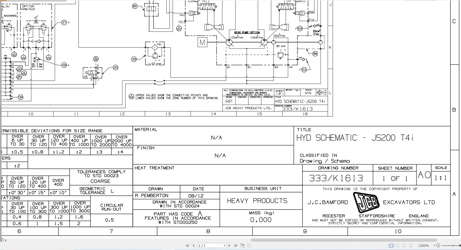 JCB Tracked Excavator JS200 T3 JCB 2007 2018 Electrical and Hydraulic Diagram (2)