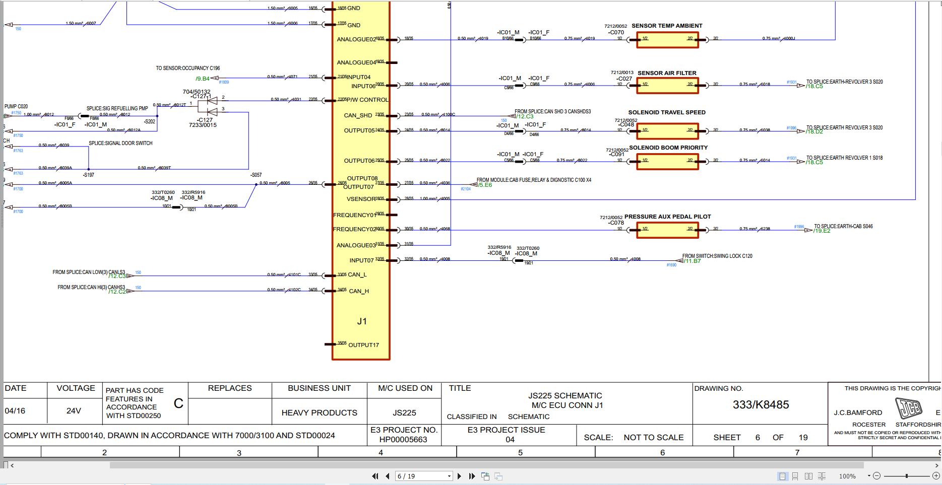 JCB Tracked Excavator JS200 T3 S0R 2010 2012 Electrical and Hydraulic Diagram (2)