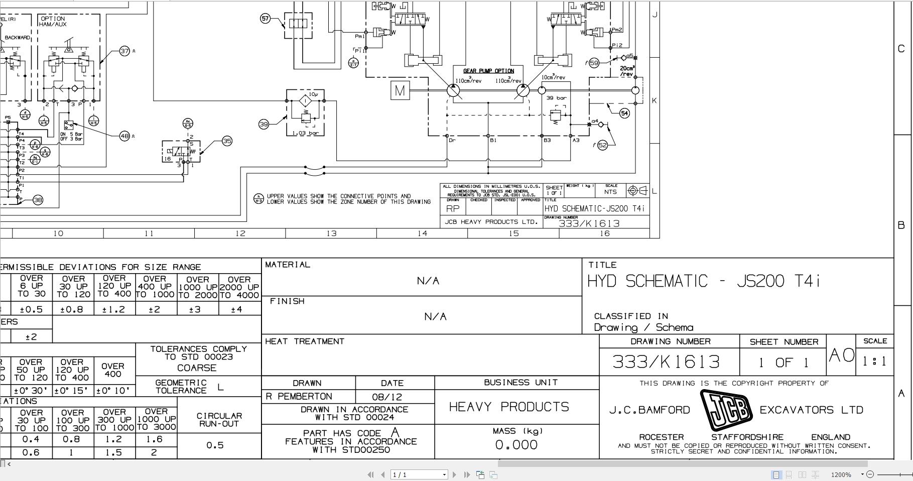 JCB Tracked Excavator JS200 T3 S0R 2010 2012 Electrical and Hydraulic Diagram (3)
